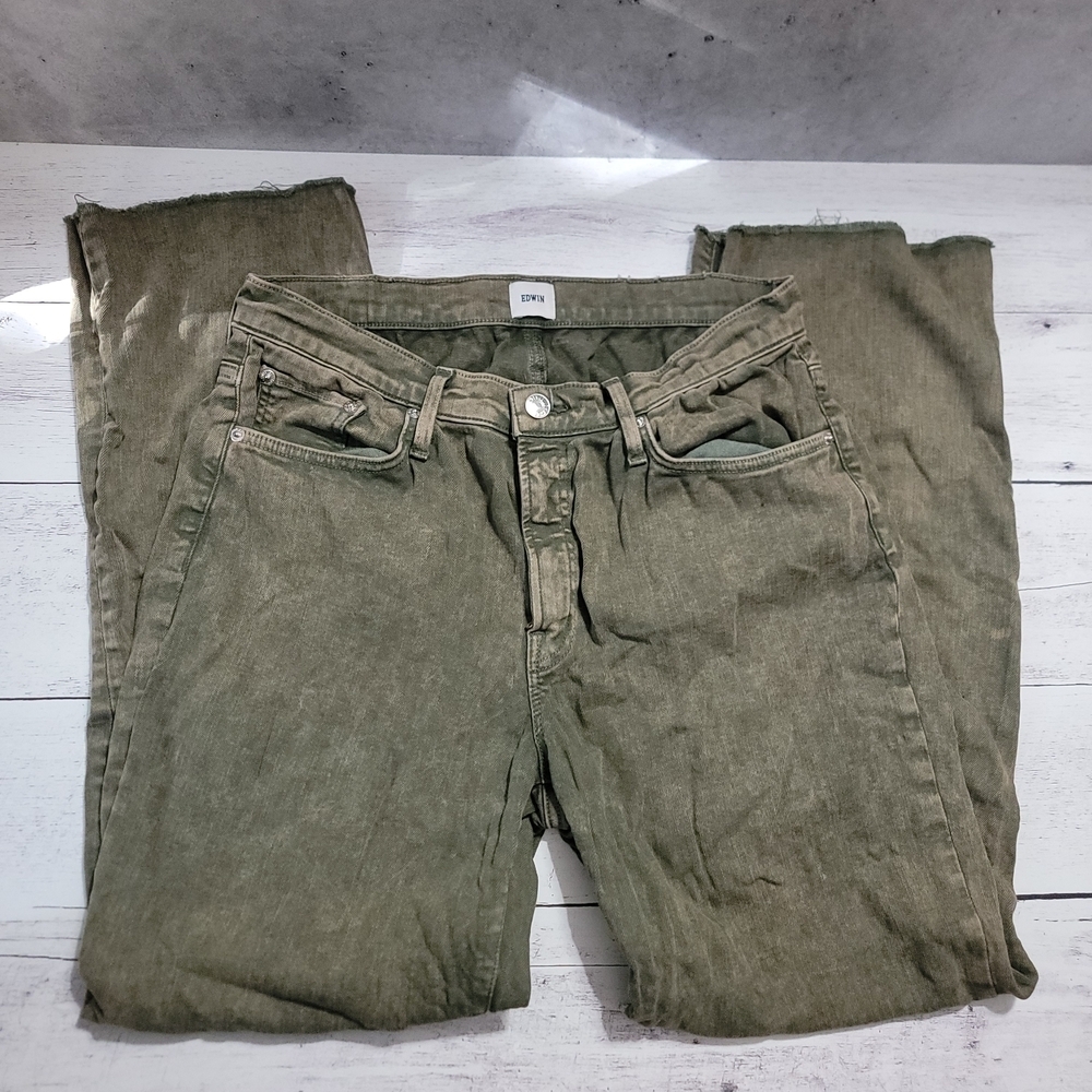 Edwin, Khaki Green Denim Pants, Size 29